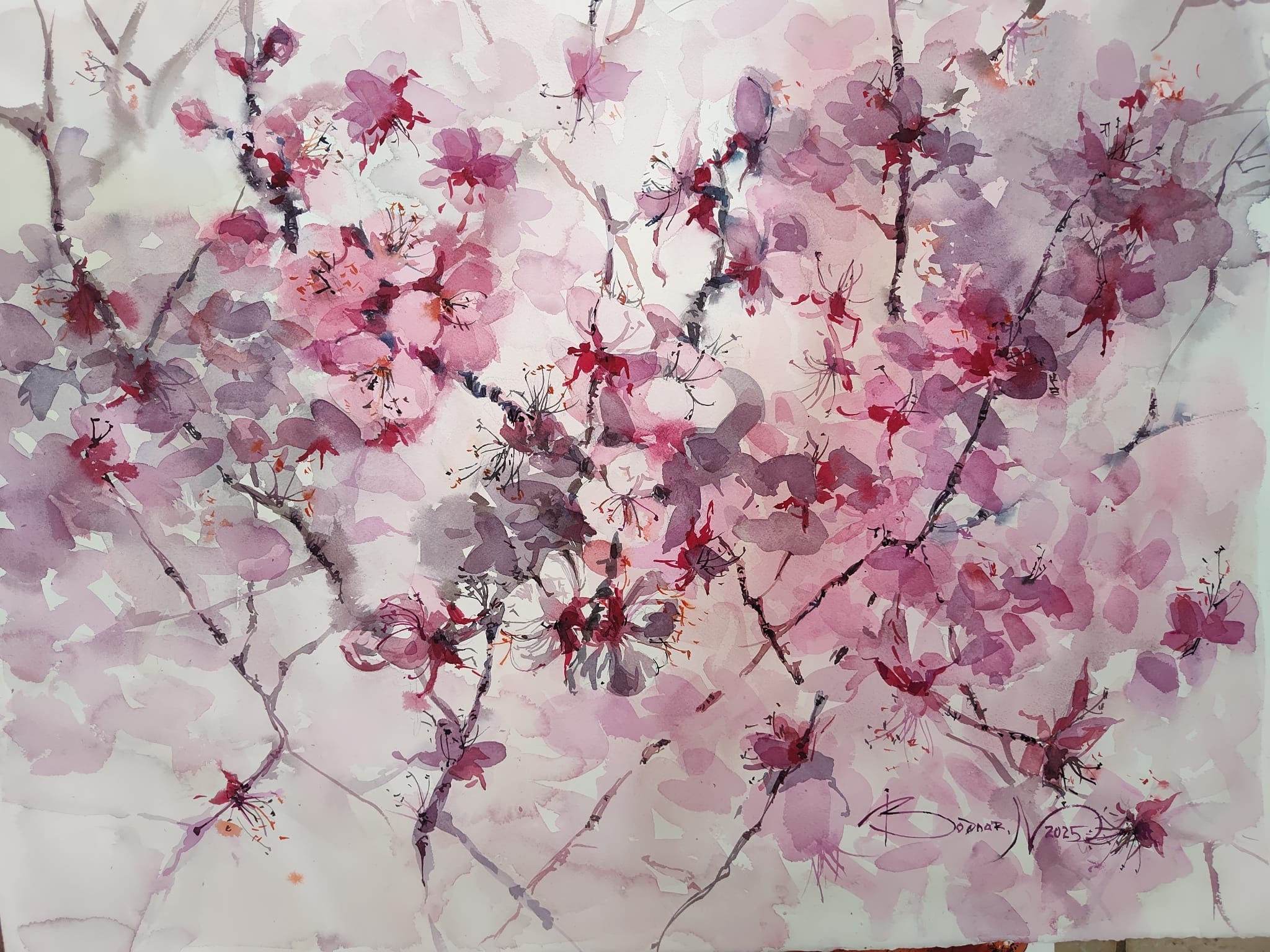 Aquarelle florale de Nadia BODNAR